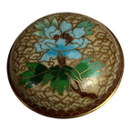 Antique Chinese Cloisonne Floral Jewelry or Pill Box
