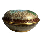 Antique Chinese Cloisonne Floral Jewelry or Pill Box
