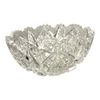 Antique American Brilliant Period Lead Cut Glass Bowl with Saw Tooth Edge