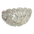 Antique American Brilliant Period Lead Cut Glass Bowl with Saw Tooth Edge