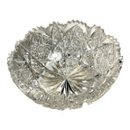 Antique American Brilliant Period Lead Cut Glass Bowl with Saw Tooth Edge