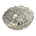 Antique American Brilliant Period Lead Cut Glass Bowl with Saw Tooth Edge