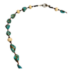 Vintage Native American Southwestern Turquoise Beaded Necklace, Spiral Pendant