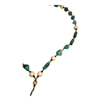 Vintage Native American Southwestern Turquoise Beaded Necklace, Spiral Pendant