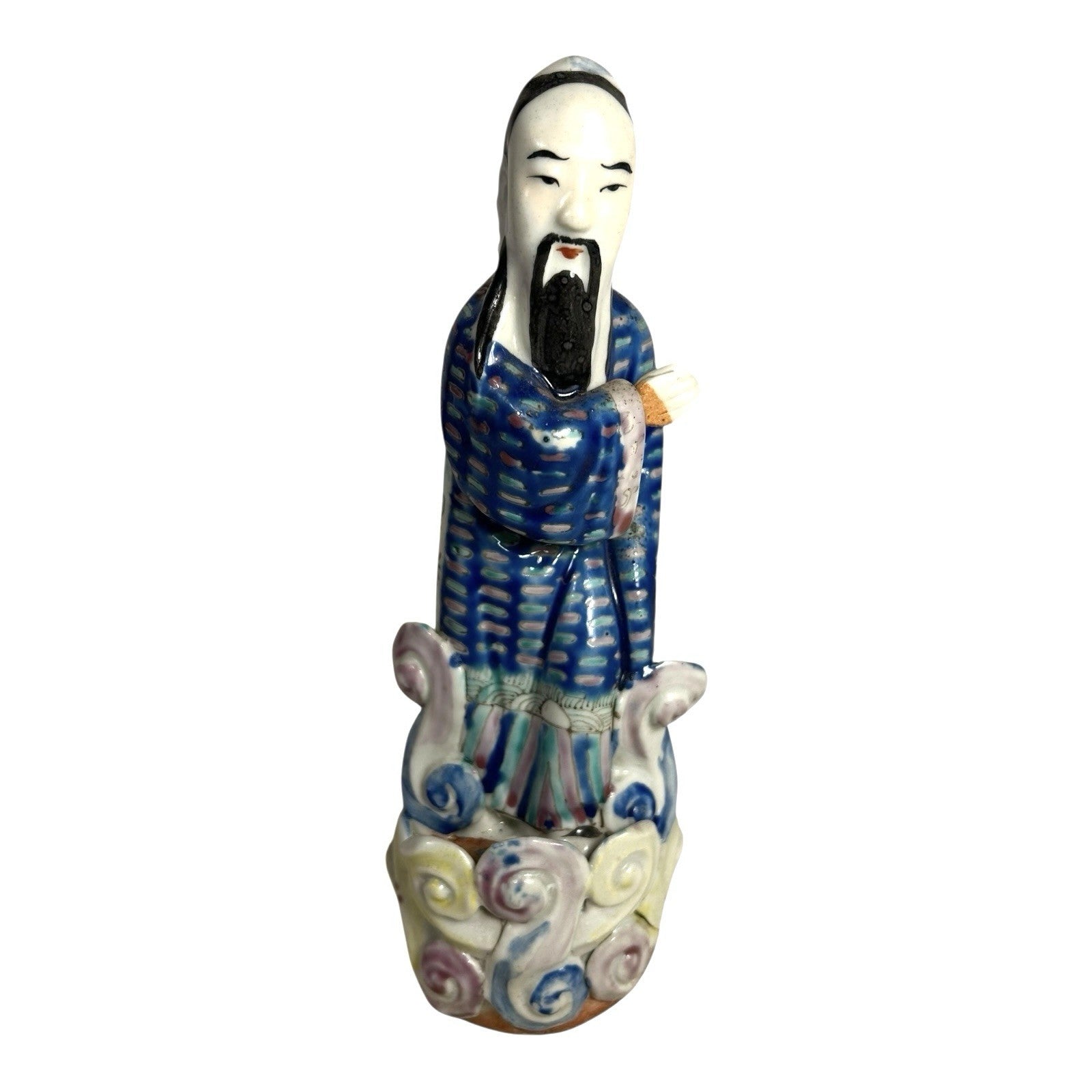 Antique Chinese Famille Rose Wang Quan Ji Zao Figure Republic Period