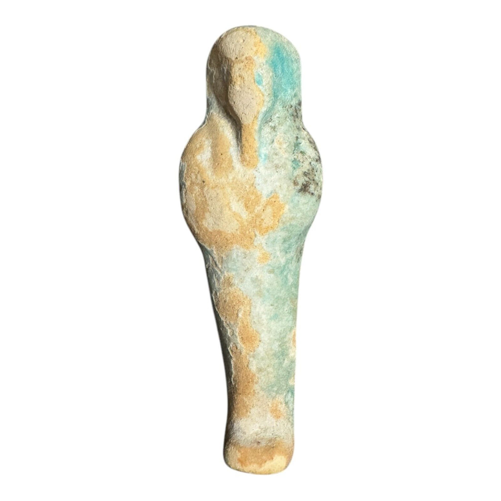 Ancient Egyptian Faience Ushabti Shabti Figure – Glazed Burial Artifact