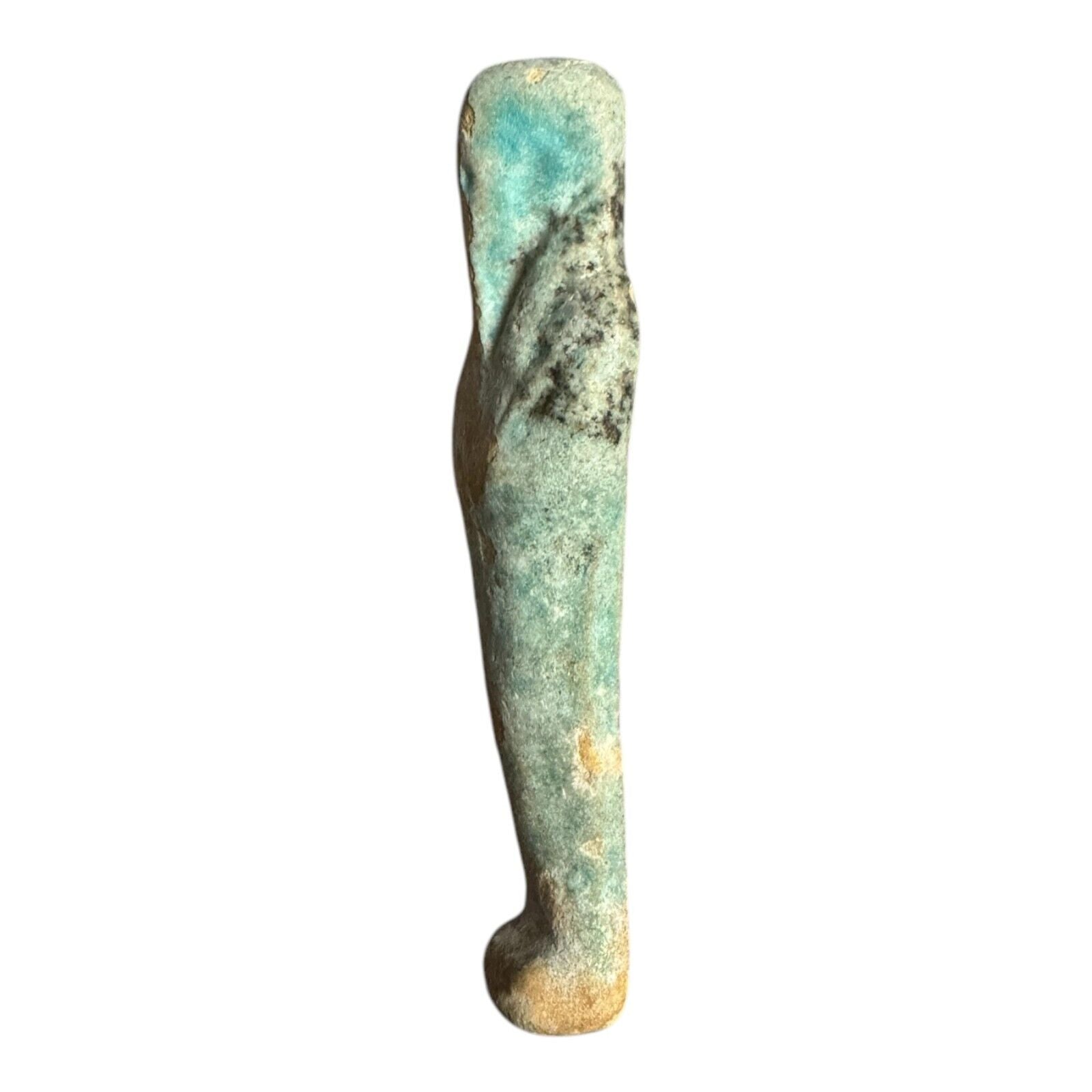 Ancient Egyptian Faience Ushabti Shabti Figure – Glazed Burial Artifact