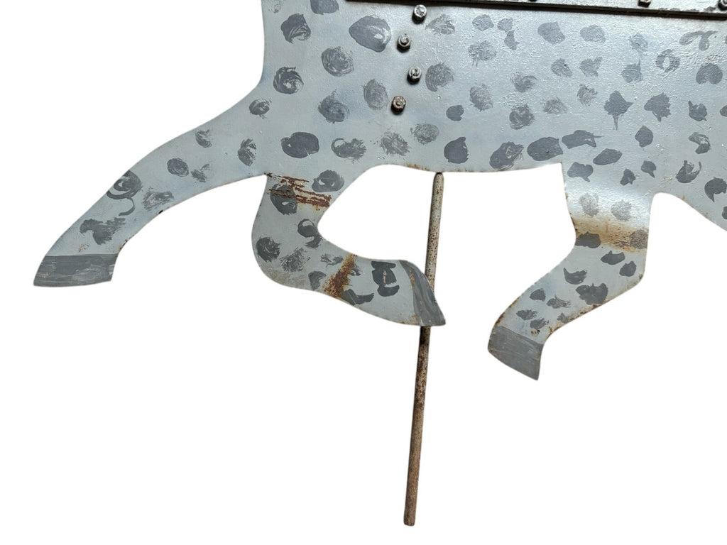 Antique Farmhouse Primitive Folk Art Running Horse Metal Weathervane