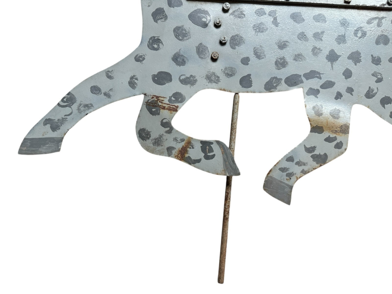 Antique Farmhouse Primitive Folk Art Running Horse Metal Weathervane