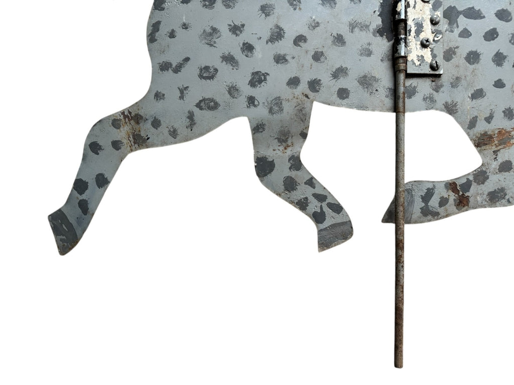 Antique Farmhouse Primitive Folk Art Running Horse Metal Weathervane