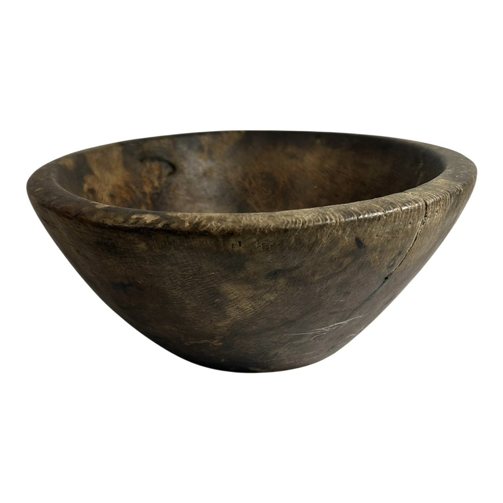 Antique Primitive Hand Carved Folk Art Wooden Dough Bowl