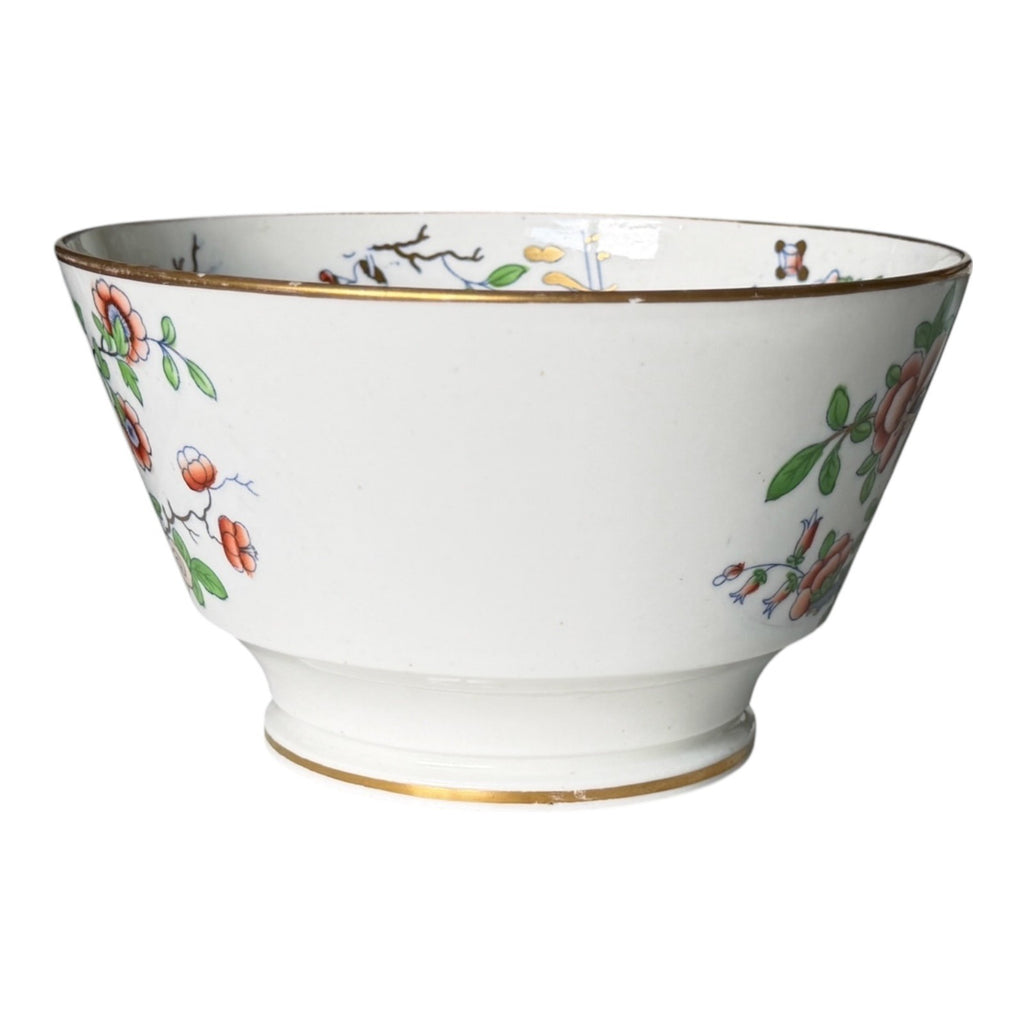 Antique 1800s English Ironstone Bowl - Imari Jardiniere Pattern & Cobalt Blue