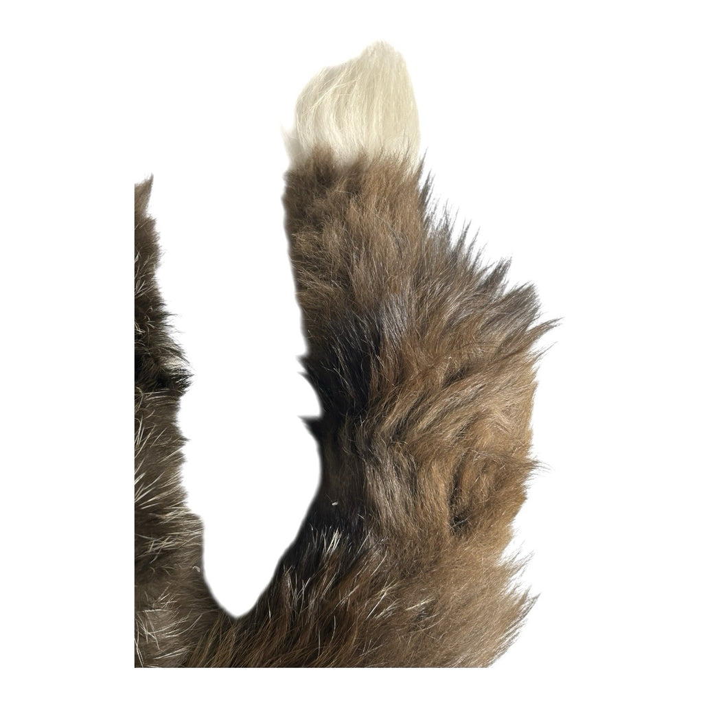 Vintage 1930's Full Mink Fur 2 Pelt Stole Scarf with Heads, Tails & Feet