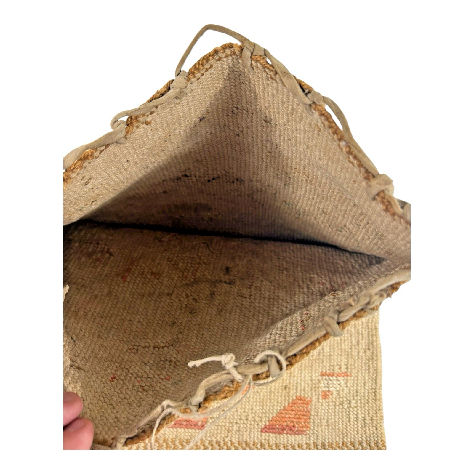 Antique Native American Nez Perce Corn Husk Woven Flat Bag