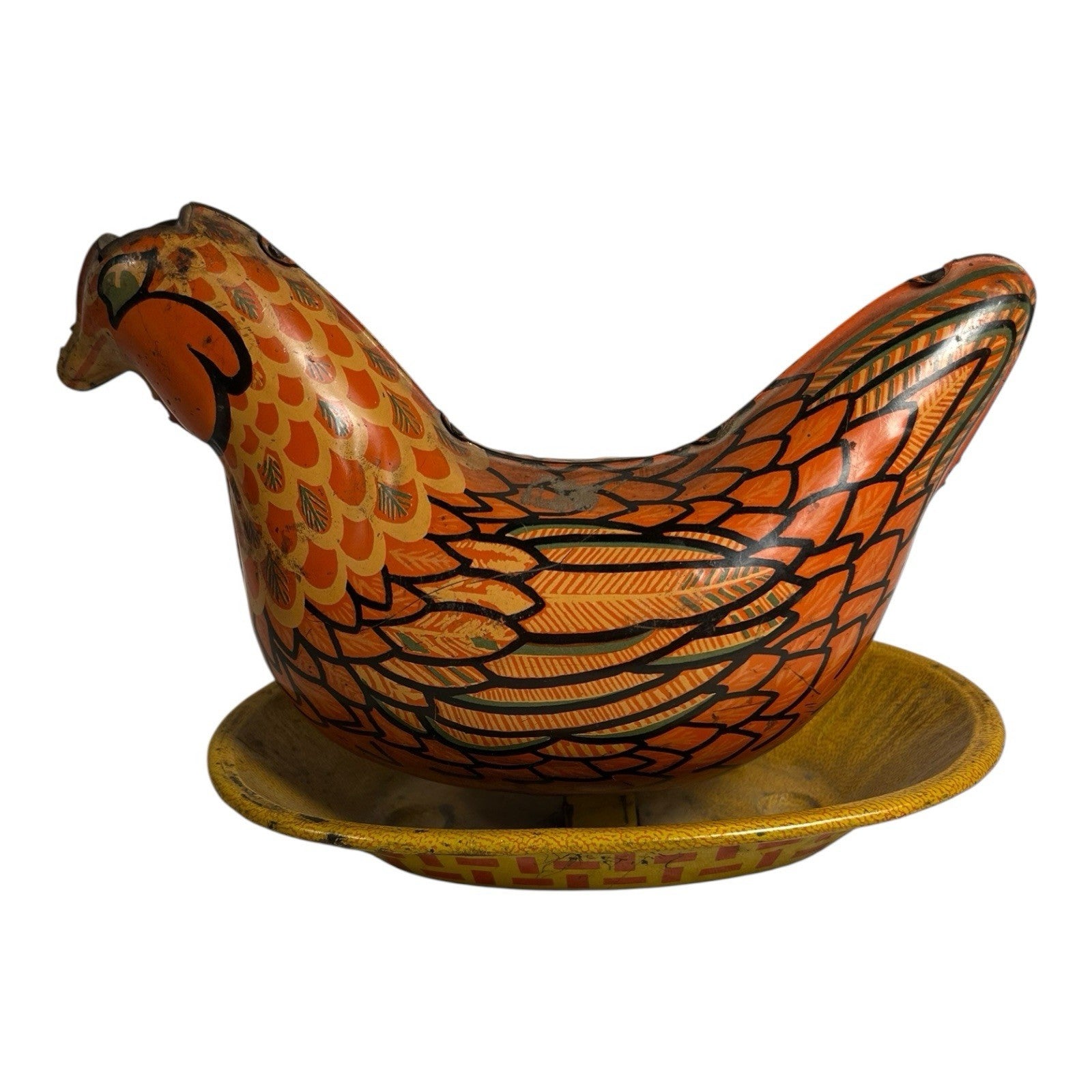 Vintage Wyandotte Chicken Egg Laying Hen Tin Toy