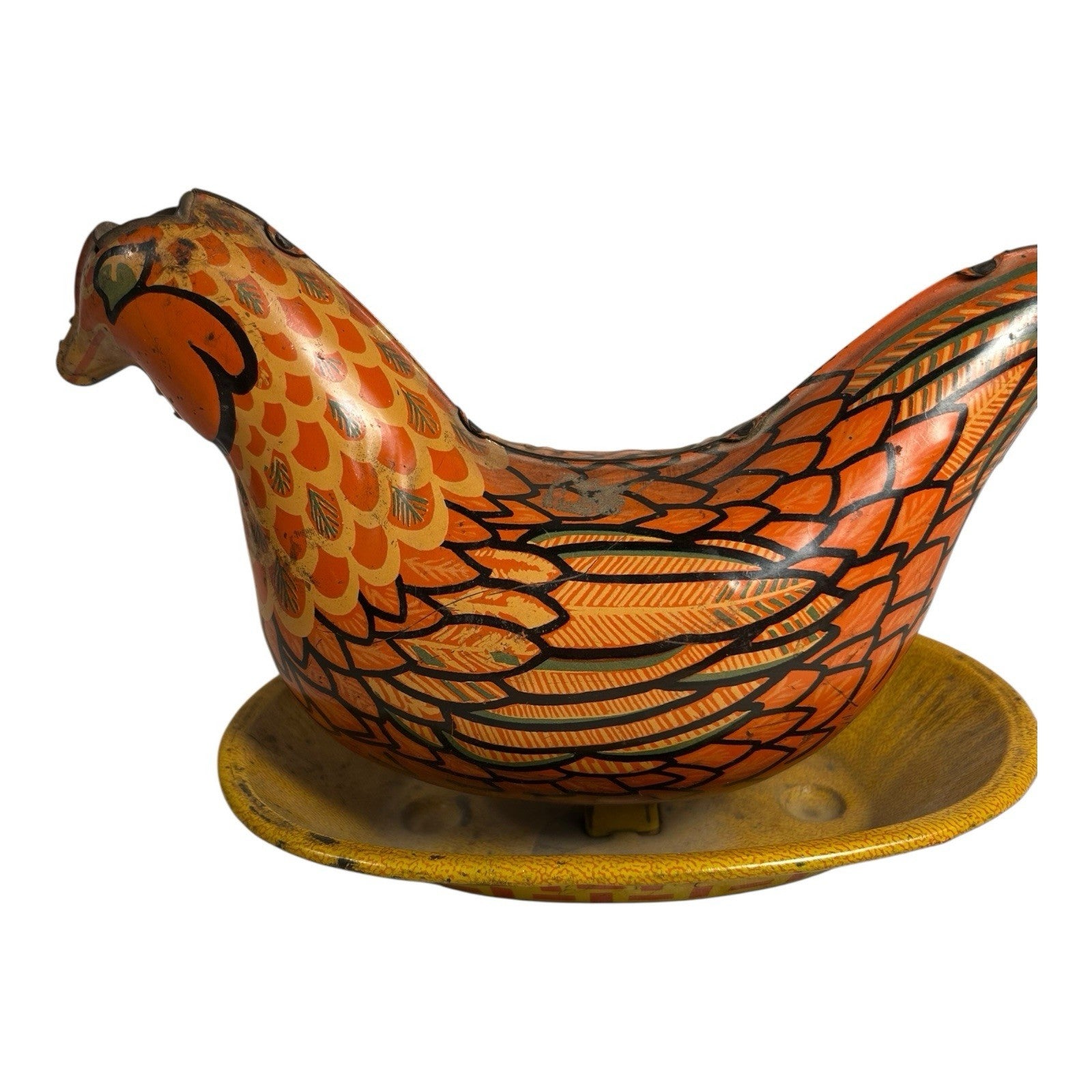 Vintage Wyandotte Chicken Egg Laying Hen Tin Toy
