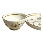 Antique Georgian Coalport Hand Painted Handless Teacup and Saucer