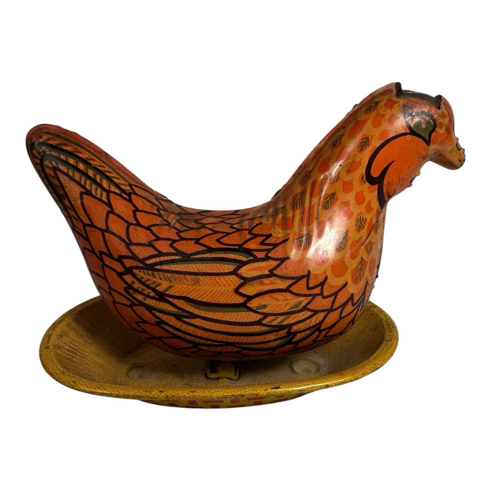 Vintage Wyandotte Chicken Egg Laying Hen Tin Toy