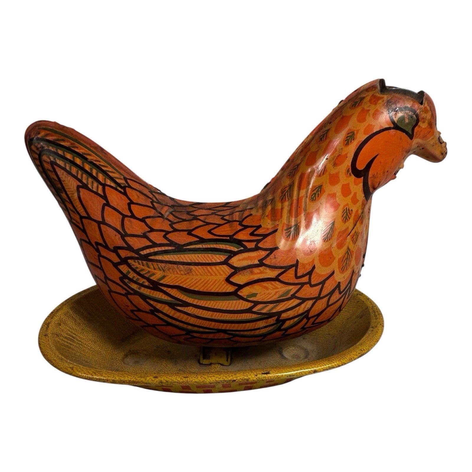 Vintage Wyandotte Chicken Egg Laying Hen Tin Toy