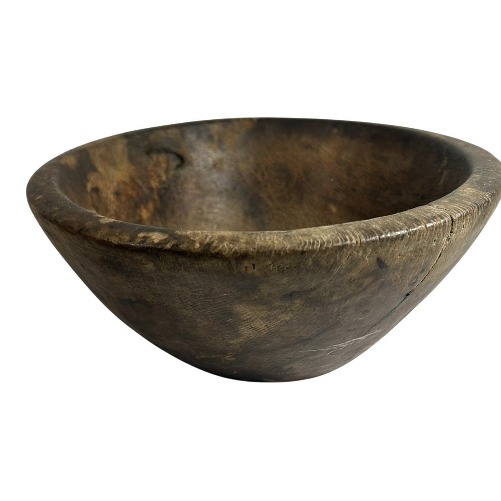 Antique Primitive Hand Carved Folk Art Wooden Dough Bowl