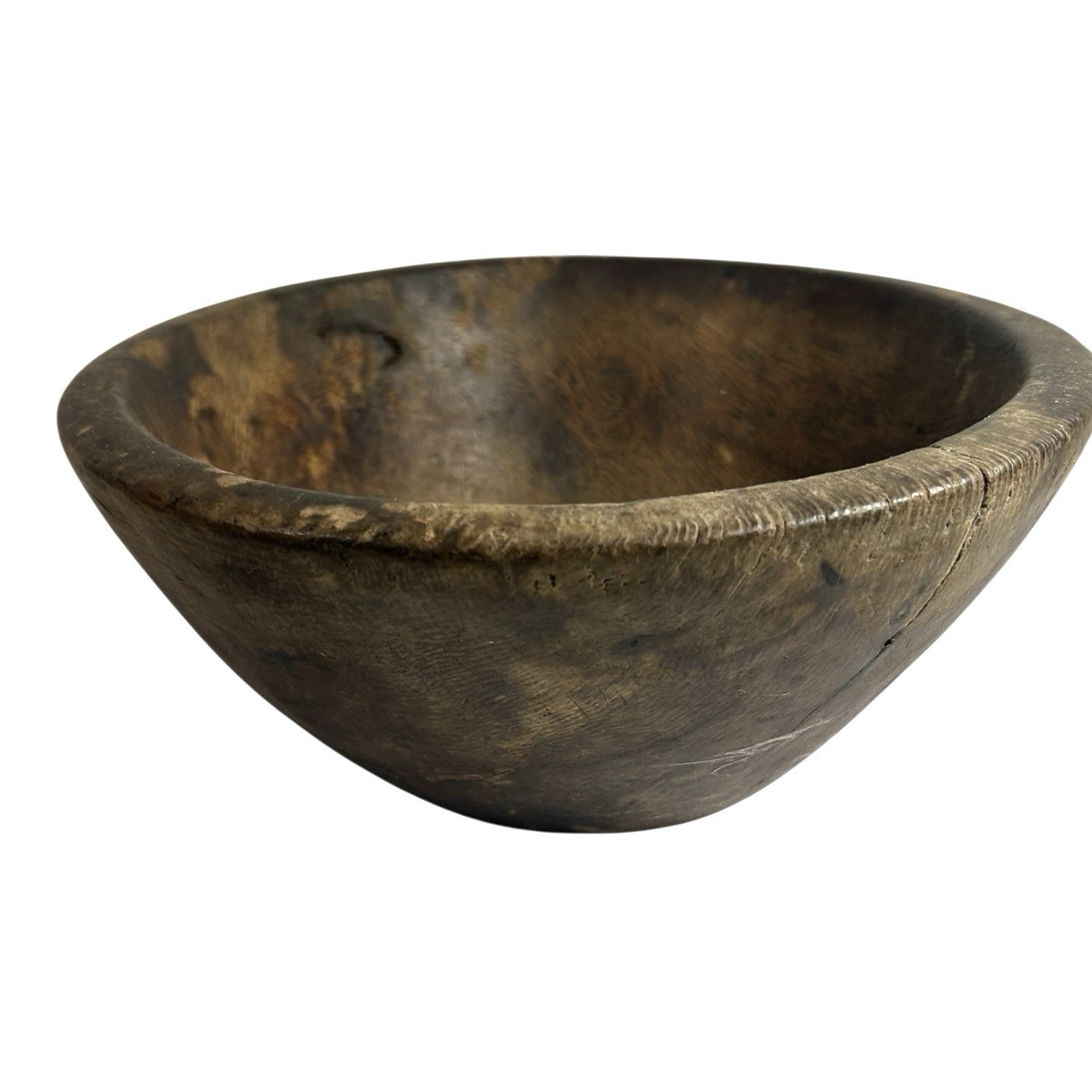 Antique Primitive Hand Carved Folk Art Wooden Dough Bowl