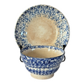 Antique Staffordshire Blue Spatterware Spongeware Teacup & Saucer