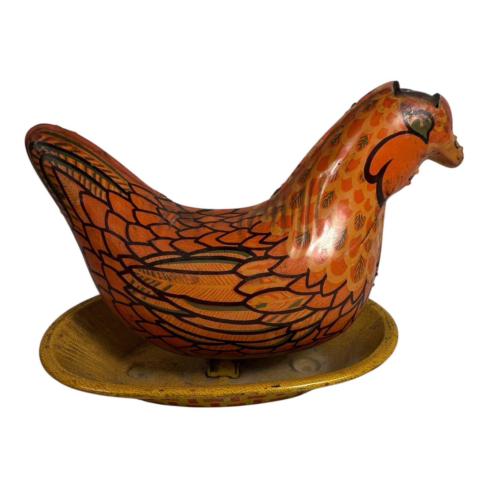 Vintage Wyandotte Chicken Egg Laying Hen Tin Toy