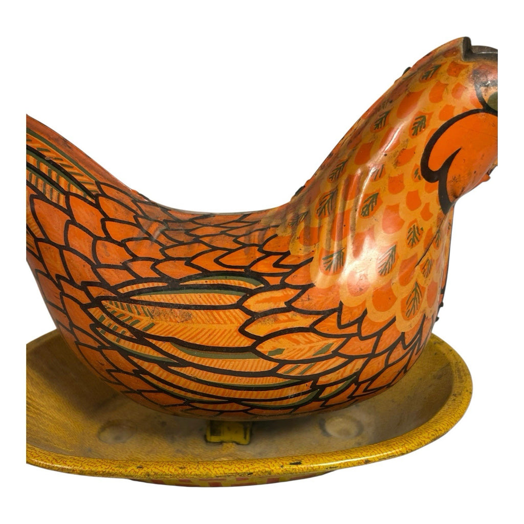 Vintage Wyandotte Chicken Egg Laying Hen Tin Toy