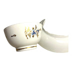 Antique Georgian Coalport Hand Painted Handless Teacup and Saucer