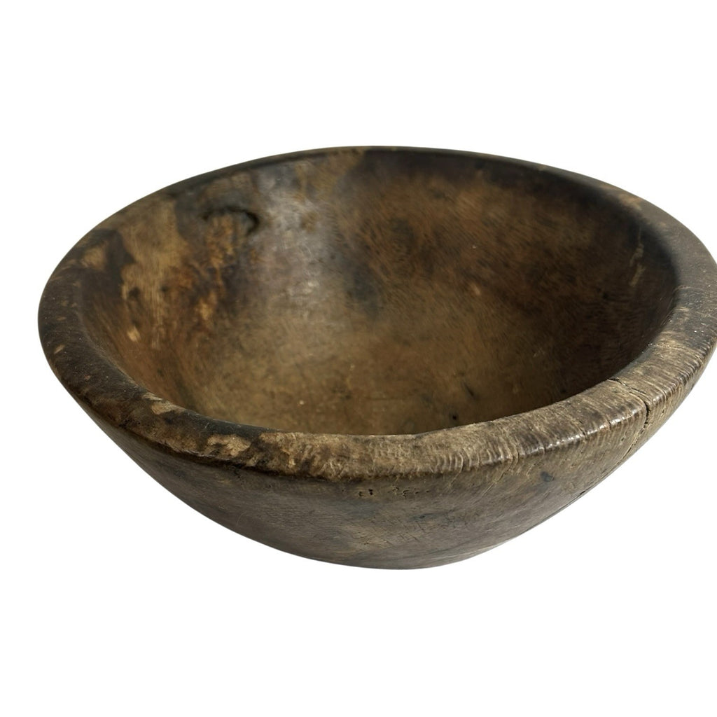 Antique Primitive Hand Carved Folk Art Wooden Dough Bowl