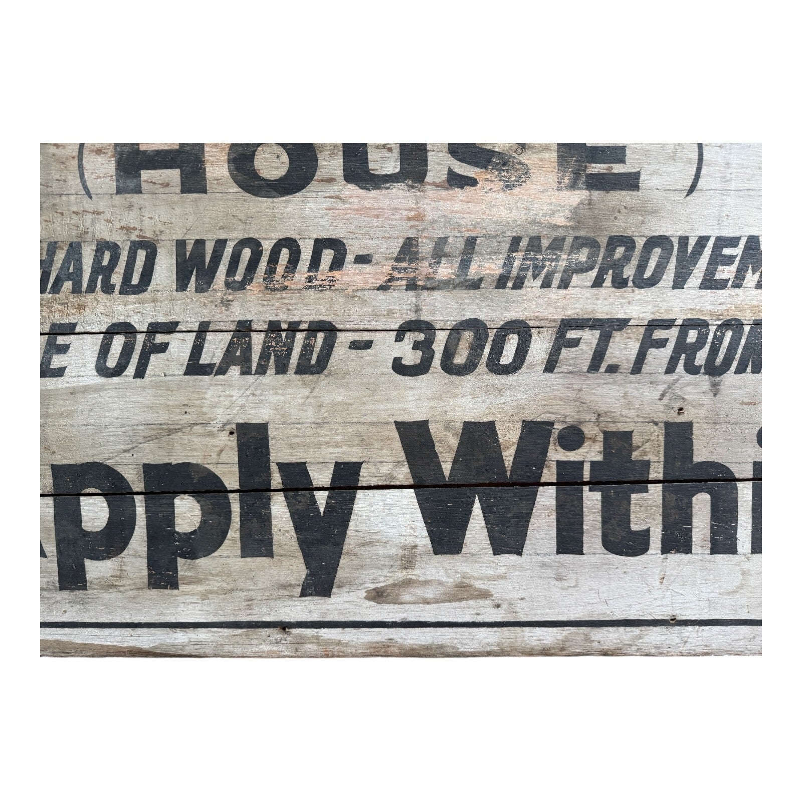Antique Americana Wooden FOR SALE House Real Estate Advertising Sign