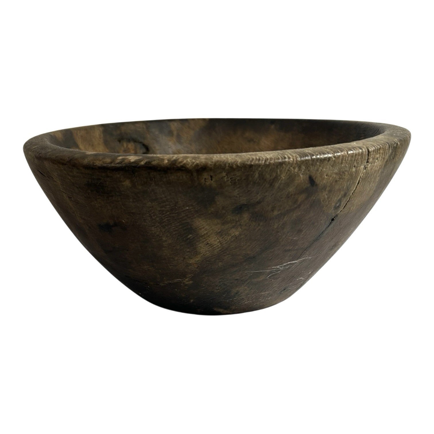Antique Primitive Hand Carved Folk Art Wooden Dough Bowl