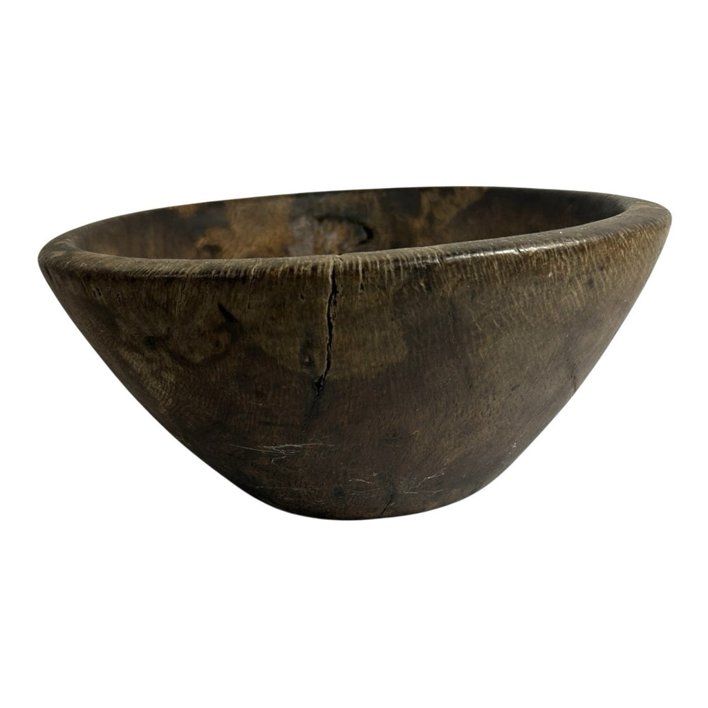 Antique Primitive Hand Carved Folk Art Wooden Dough Bowl