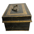 Antique Newton Shakespeare & Co Tole Metal Cash Box or Document Box