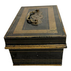 Antique Newton Shakespeare & Co Tole Metal Cash Box or Document Box