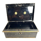 Antique Newton Shakespeare & Co Tole Metal Cash Box or Document Box