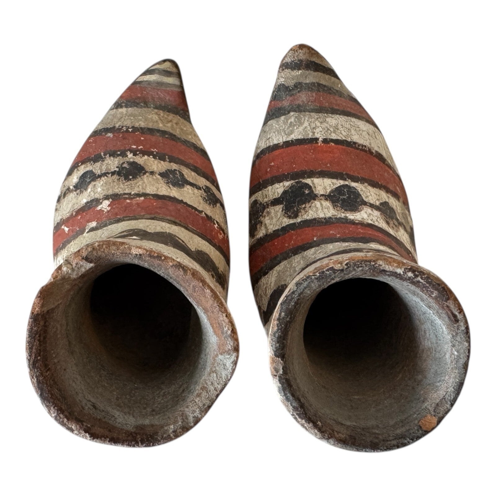 Antique Native American Zuni Tourist Pottery Moccasins or Shoes