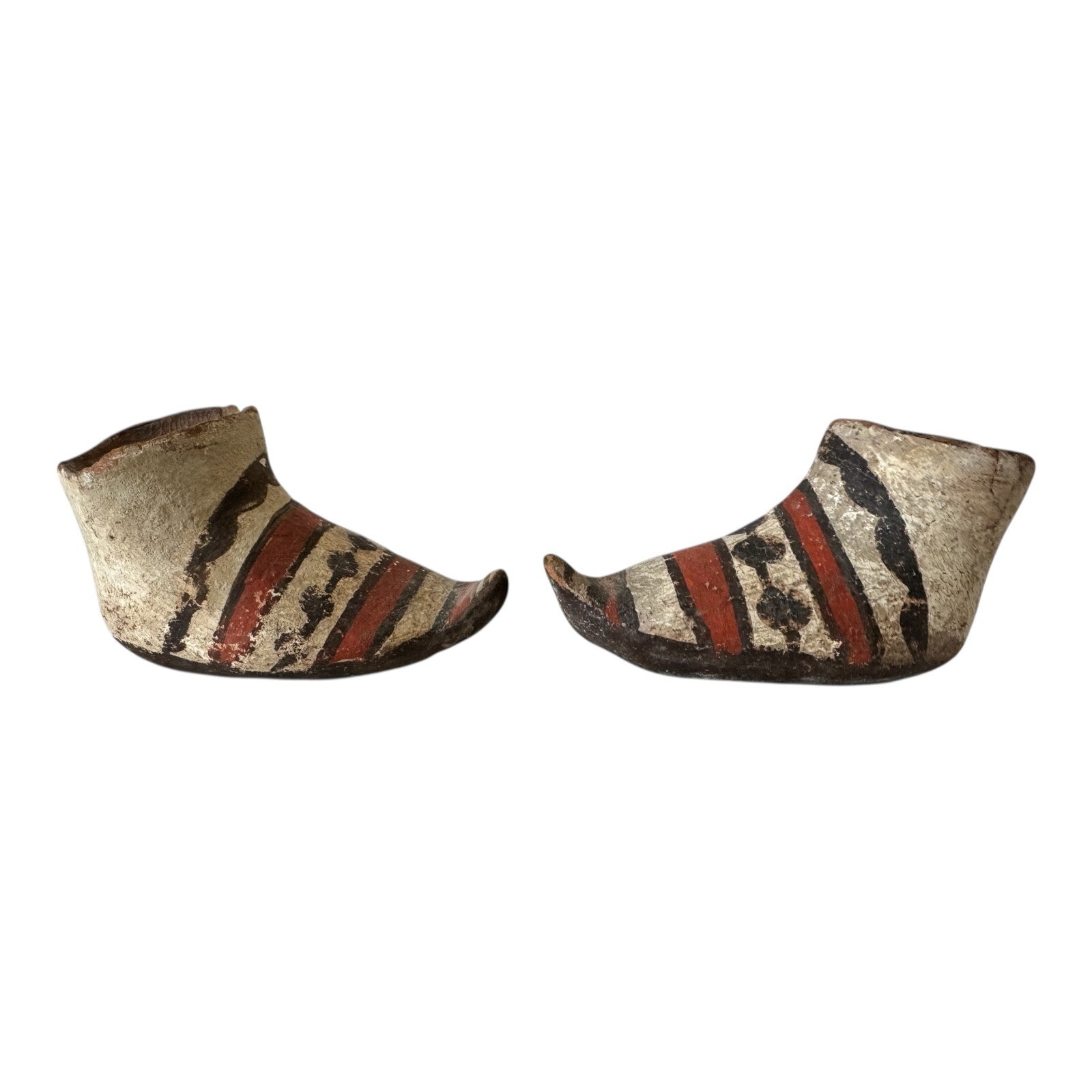 Antique Native American Zuni Tourist Pottery Moccasins or Shoes