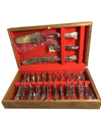 Vintage Thai Buddha Nickel Bronze Dessert Set - New in Box