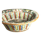 Antique Rose Medallion Chinese Reticulated Chestnut Bowl