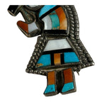 Vintage Native American Sterling Silver Inlay Rainbowman Dancer Pin or Brooch