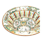 Antique Rose Medallion Chinese Reticulated Chestnut Bowl