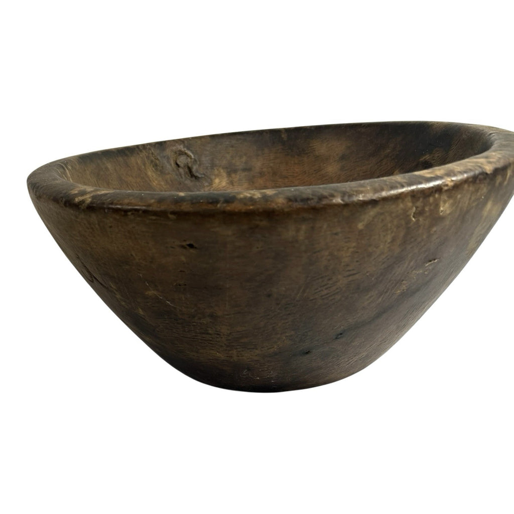 Antique Primitive Hand Carved Folk Art Wooden Dough Bowl