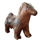 Antique Native American Redware Pottery Ram Figurine