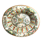 Antique Rose Medallion Chinese Reticulated Chestnut Bowl