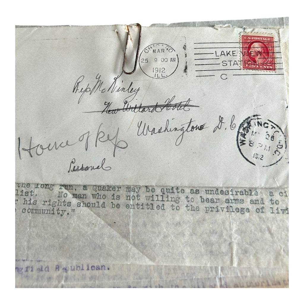 Antique Political Signatures Letters Documents William Brown McKinley US Senator