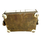 Vintage Moroccan Camel Bone Sandok Jewelry Trinket Box - Inlaid Metal Accents