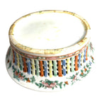 Antique Rose Medallion Chinese Reticulated Chestnut Bowl