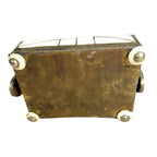 Vintage Moroccan Camel Bone Sandok Jewelry Trinket Box - Inlaid Metal Accents