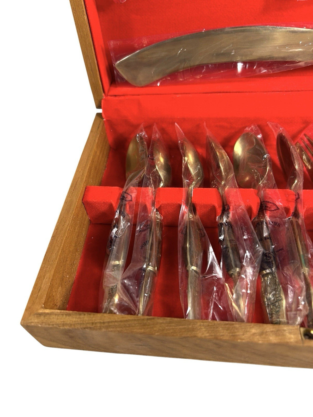 Vintage Thai Buddha Nickel Bronze Dessert Set - New in Box